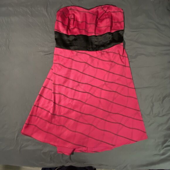 Torrid Dress Womens Plus Size 24 Strapless Cocktail Plaid Big Bow Back - Picture 1 of 8